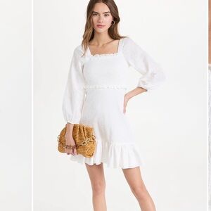 Veronica Beard White Eyelet Dress